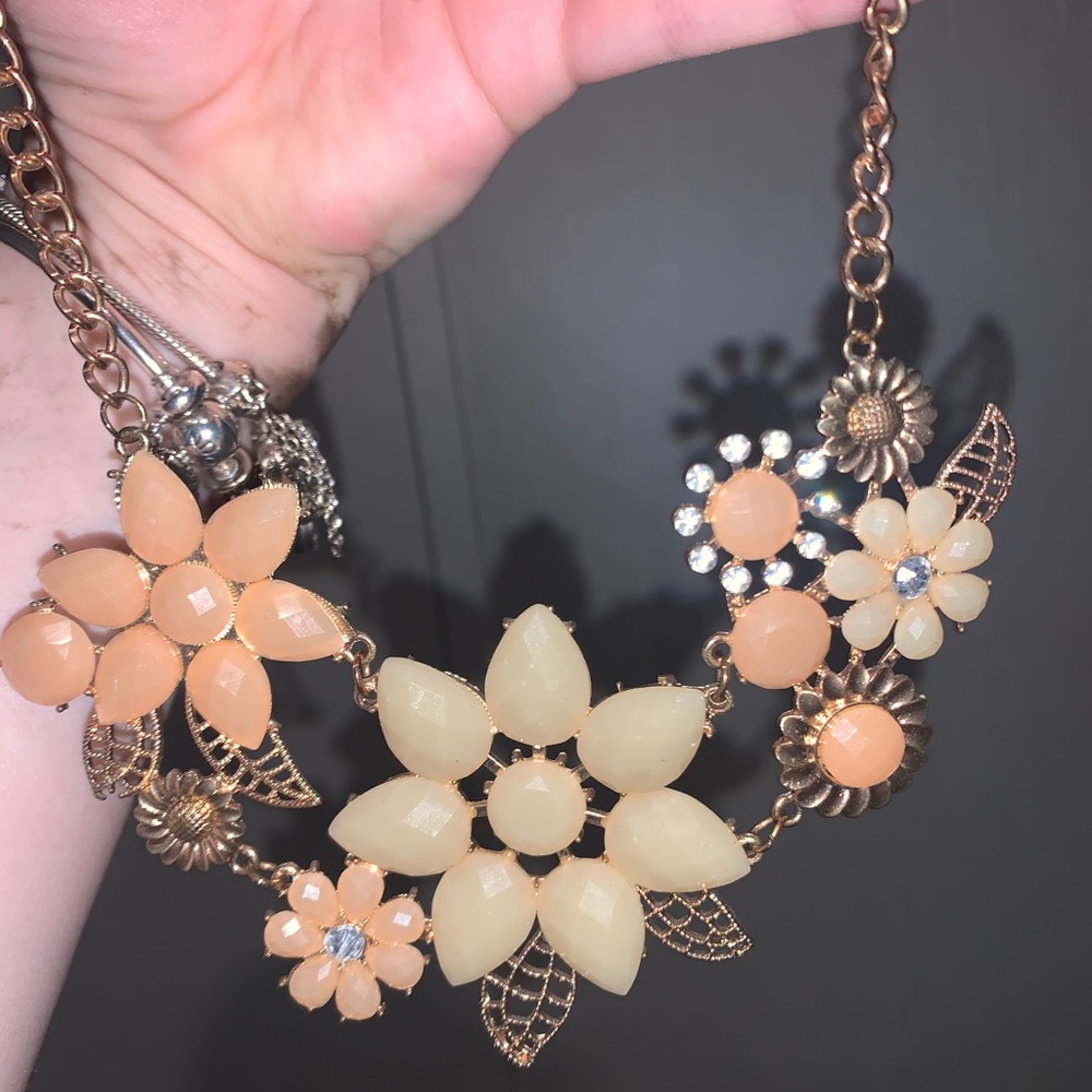 Gold floral necklace